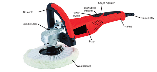 FMT Duren 321288 180mm Variable Speed Electrical Polisher