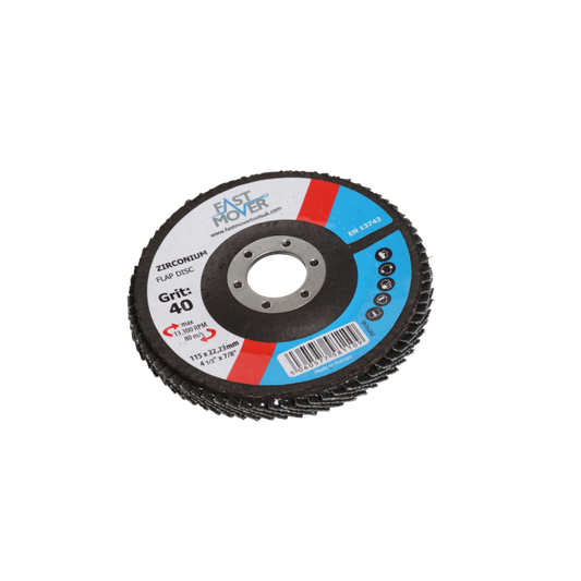 FMT Flap Disc Zirconium 115mm 40,60,80 Grit x10
