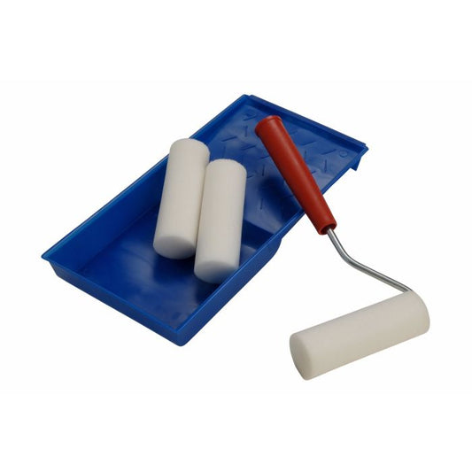 FMT8459 Paint Roller & Tray 100mm x3 Rollers