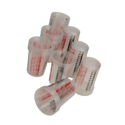 FMT8900 600ml Plastic Paint Mixing Cups with ratios x1000